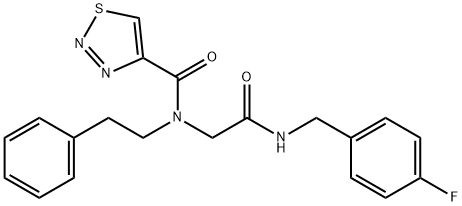 1,2,3-Thiadiazole-4-carboxamide,N-[2-[[(4-fluorophenyl)methyl]amino]-2-oxoethyl]-N-(2-phenylethyl)-(9CI) Structure
