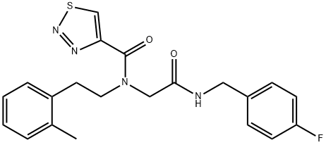 1,2,3-Thiadiazole-4-carboxamide,N-[2-[[(4-fluorophenyl)methyl]amino]-2-oxoethyl]-N-[2-(2-methylphenyl)ethyl]-(9CI) 구조식 이미지