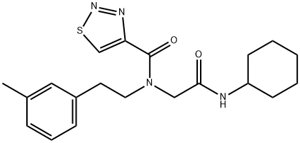1,2,3-Thiadiazole-4-carboxamide,N-[2-(cyclohexylamino)-2-oxoethyl]-N-[2-(3-methylphenyl)ethyl]-(9CI) 구조식 이미지