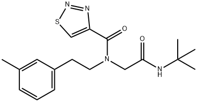 1,2,3-Thiadiazole-4-carboxamide,N-[2-[(1,1-dimethylethyl)amino]-2-oxoethyl]-N-[2-(3-methylphenyl)ethyl]-(9CI) 구조식 이미지