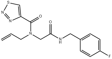 1,2,3-Thiadiazole-4-carboxamide,N-[2-[[(4-fluorophenyl)methyl]amino]-2-oxoethyl]-N-2-propenyl-(9CI) Structure