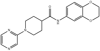 4-Piperidinecarboxamide,N-(2,3-dihydro-1,4-benzodioxin-6-yl)-1-pyrazinyl-(9CI) 구조식 이미지