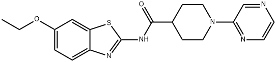 4-Piperidinecarboxamide,N-(6-ethoxy-2-benzothiazolyl)-1-pyrazinyl-(9CI) 구조식 이미지