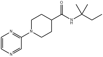 4-Piperidinecarboxamide,N-(1,1-dimethylpropyl)-1-pyrazinyl-(9CI) Structure