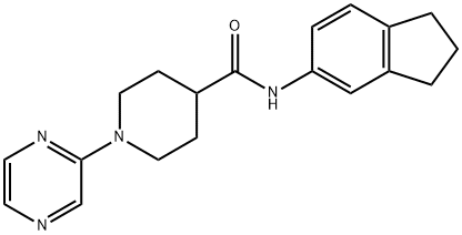 4-Piperidinecarboxamide,N-(2,3-dihydro-1H-inden-5-yl)-1-pyrazinyl-(9CI) Structure
