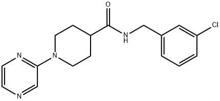 4-Piperidinecarboxamide,N-[(3-chlorophenyl)methyl]-1-pyrazinyl-(9CI) 구조식 이미지