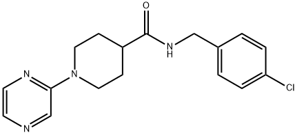 4-Piperidinecarboxamide,N-[(4-chlorophenyl)methyl]-1-pyrazinyl-(9CI) 구조식 이미지