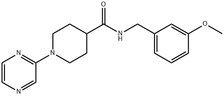 4-Piperidinecarboxamide,N-[(3-methoxyphenyl)methyl]-1-pyrazinyl-(9CI) 구조식 이미지