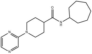 4-Piperidinecarboxamide,N-cycloheptyl-1-pyrazinyl-(9CI) Structure