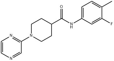 4-Piperidinecarboxamide,N-(3-fluoro-4-methylphenyl)-1-pyrazinyl-(9CI) 구조식 이미지