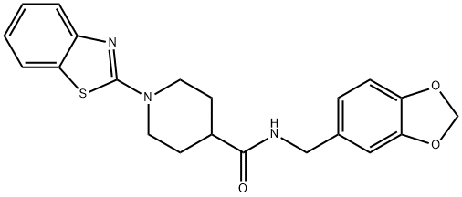 4-Piperidinecarboxamide,N-(1,3-benzodioxol-5-ylmethyl)-1-(2-benzothiazolyl)-(9CI) Structure