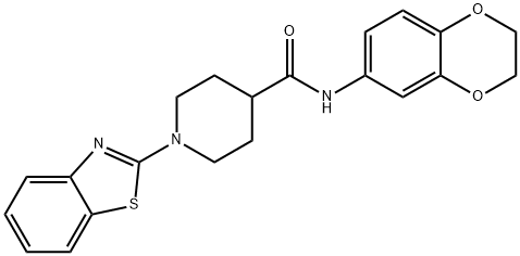 4-Piperidinecarboxamide,1-(2-benzothiazolyl)-N-(2,3-dihydro-1,4-benzodioxin-6-yl)-(9CI) 구조식 이미지