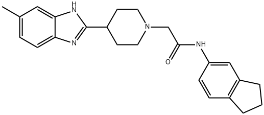 1-Piperidineacetamide,N-(2,3-dihydro-1H-inden-5-yl)-4-(5-methyl-1H-benzimidazol-2-yl)-(9CI) 구조식 이미지