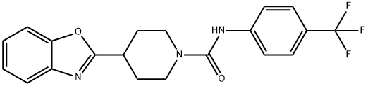 1-Piperidinecarboxamide,4-(2-benzoxazolyl)-N-[4-(trifluoromethyl)phenyl]-(9CI) 구조식 이미지