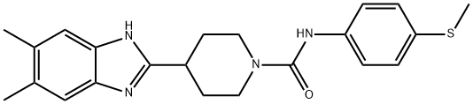 1-Piperidinecarboxamide,4-(5,6-dimethyl-1H-benzimidazol-2-yl)-N-[4-(methylthio)phenyl]-(9CI) 구조식 이미지