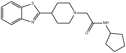 1-Piperidineacetamide,4-(2-benzothiazolyl)-N-cyclopentyl-(9CI) Structure