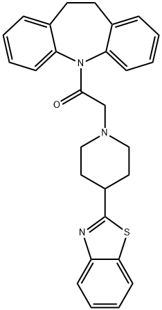 5H-Dibenz[b,f]azepine,5-[[4-(2-benzothiazolyl)-1-piperidinyl]acetyl]-10,11-dihydro-(9CI) Structure