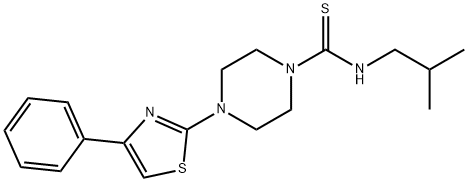 1-Piperazinecarbothioamide,N-(2-methylpropyl)-4-(4-phenyl-2-thiazolyl)-(9CI) 구조식 이미지