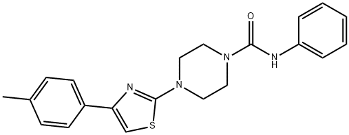 1-Piperazinecarboxamide,4-[4-(4-methylphenyl)-2-thiazolyl]-N-phenyl-(9CI) 구조식 이미지