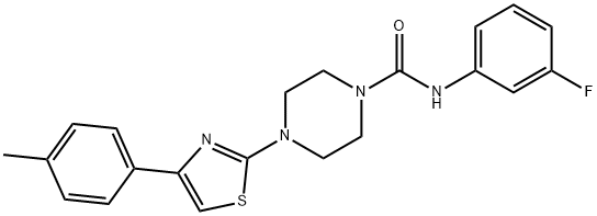 1-Piperazinecarboxamide,N-(3-fluorophenyl)-4-[4-(4-methylphenyl)-2-thiazolyl]-(9CI) 구조식 이미지