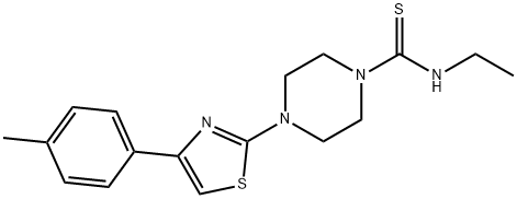 1-Piperazinecarbothioamide,N-ethyl-4-[4-(4-methylphenyl)-2-thiazolyl]-(9CI) Structure