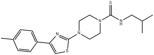 1-Piperazinecarbothioamide,4-[4-(4-methylphenyl)-2-thiazolyl]-N-(2-methylpropyl)-(9CI) 구조식 이미지