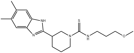 1-Piperidinecarbothioamide,3-(5,6-dimethyl-1H-benzimidazol-2-yl)-N-(3-methoxypropyl)-(9CI) 구조식 이미지