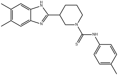 1-Piperidinecarbothioamide,3-(5,6-dimethyl-1H-benzimidazol-2-yl)-N-(4-methylphenyl)-(9CI) 구조식 이미지