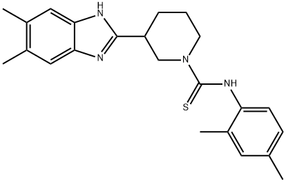 1-Piperidinecarbothioamide,3-(5,6-dimethyl-1H-benzimidazol-2-yl)-N-(2,4-dimethylphenyl)-(9CI) 구조식 이미지