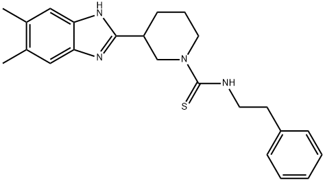 1-Piperidinecarbothioamide,3-(5,6-dimethyl-1H-benzimidazol-2-yl)-N-(2-phenylethyl)-(9CI) 구조식 이미지