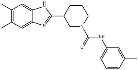 1-Piperidinecarboxamide,3-(5,6-dimethyl-1H-benzimidazol-2-yl)-N-(3-methylphenyl)-(9CI) 구조식 이미지
