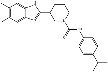 1-Piperidinecarboxamide,3-(5,6-dimethyl-1H-benzimidazol-2-yl)-N-[4-(1-methylethyl)phenyl]-(9CI) 구조식 이미지