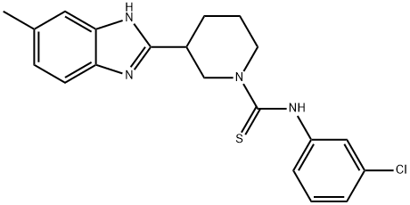 1-Piperidinecarbothioamide,N-(3-chlorophenyl)-3-(5-methyl-1H-benzimidazol-2-yl)-(9CI) 구조식 이미지