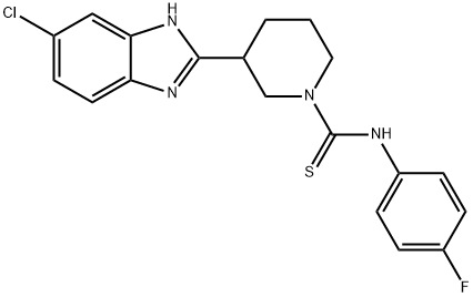 1-Piperidinecarbothioamide,3-(5-chloro-1H-benzimidazol-2-yl)-N-(4-fluorophenyl)-(9CI) 구조식 이미지
