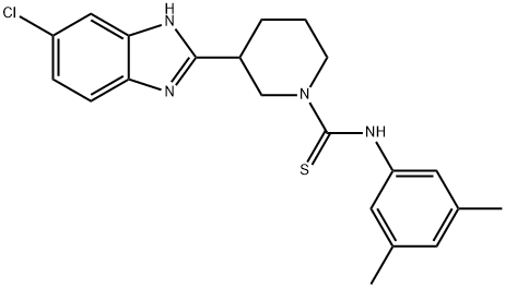 1-Piperidinecarbothioamide,3-(5-chloro-1H-benzimidazol-2-yl)-N-(3,5-dimethylphenyl)-(9CI) 구조식 이미지