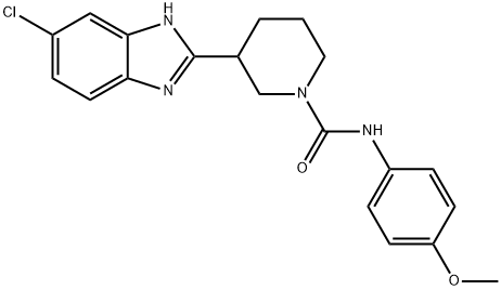 1-Piperidinecarboxamide,3-(5-chloro-1H-benzimidazol-2-yl)-N-(4-methoxyphenyl)-(9CI) 구조식 이미지