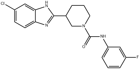 1-Piperidinecarboxamide,3-(5-chloro-1H-benzimidazol-2-yl)-N-(3-fluorophenyl)-(9CI) 구조식 이미지