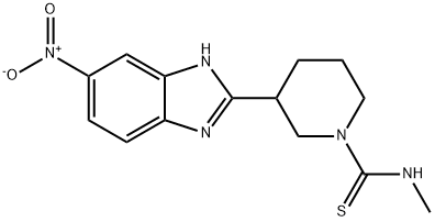 1-Piperidinecarbothioamide,N-methyl-3-(5-nitro-1H-benzimidazol-2-yl)-(9CI) 구조식 이미지