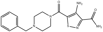 3-Isothiazolecarboxamide,4-amino-5-[[4-(phenylmethyl)-1-piperazinyl]carbonyl]-(9CI) 구조식 이미지