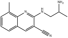3-Quinolinecarbonitrile,2-[(2-aminopropyl)amino]-8-methyl-(9CI) 구조식 이미지
