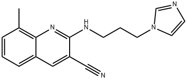 3-Quinolinecarbonitrile,2-[[3-(1H-imidazol-1-yl)propyl]amino]-8-methyl-(9CI) 구조식 이미지