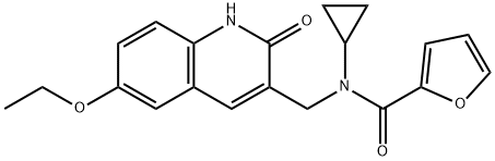 2-Furancarboxamide,N-cyclopropyl-N-[(6-ethoxy-1,2-dihydro-2-oxo-3-quinolinyl)methyl]-(9CI) 구조식 이미지