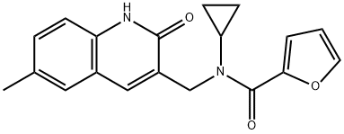 2-Furancarboxamide,N-cyclopropyl-N-[(1,2-dihydro-6-methyl-2-oxo-3-quinolinyl)methyl]-(9CI) 구조식 이미지