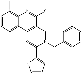 2-Furancarboxamide,N-[(2-chloro-8-methyl-3-quinolinyl)methyl]-N-(phenylmethyl)-(9CI) 구조식 이미지