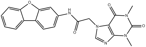 7H-Purine-7-acetamide,N-dibenzofuran-3-yl-1,2,3,6-tetrahydro-1,3-dimethyl-2,6-dioxo-(9CI) 구조식 이미지