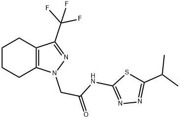 1H-Indazole-1-acetamide,4,5,6,7-tetrahydro-N-[5-(1-methylethyl)-1,3,4-thiadiazol-2-yl]-3-(trifluoromethyl)-(9CI) 구조식 이미지