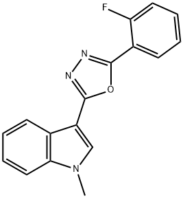 1H-Indole,3-[5-(2-fluorophenyl)-1,3,4-oxadiazol-2-yl]-1-methyl-(9CI) 구조식 이미지