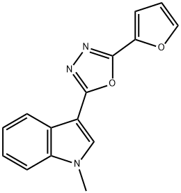 1H-Indole,3-[5-(2-furanyl)-1,3,4-oxadiazol-2-yl]-1-methyl-(9CI) 구조식 이미지