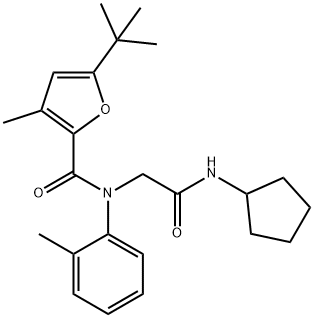 2-Furancarboxamide,N-[2-(cyclopentylamino)-2-oxoethyl]-5-(1,1-dimethylethyl)-3-methyl-N-(2-methylphenyl)-(9CI) Structure