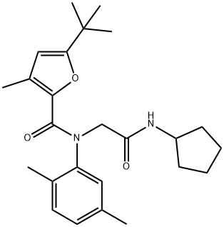 2-Furancarboxamide,N-[2-(cyclopentylamino)-2-oxoethyl]-5-(1,1-dimethylethyl)-N-(2,5-dimethylphenyl)-3-methyl-(9CI) 구조식 이미지